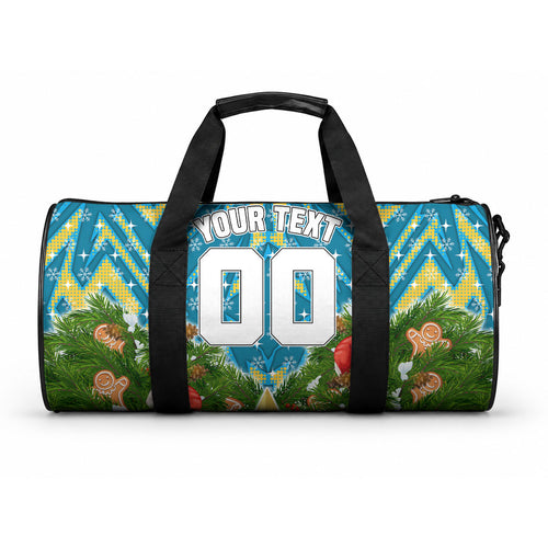 Personalised Titans Rugby Christmas Duffle Bag Santa Rugby Mascot - Pine Wreath Festive