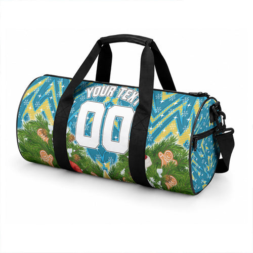 Personalised Titans Rugby Christmas Duffle Bag Santa Rugby Mascot - Pine Wreath Festive