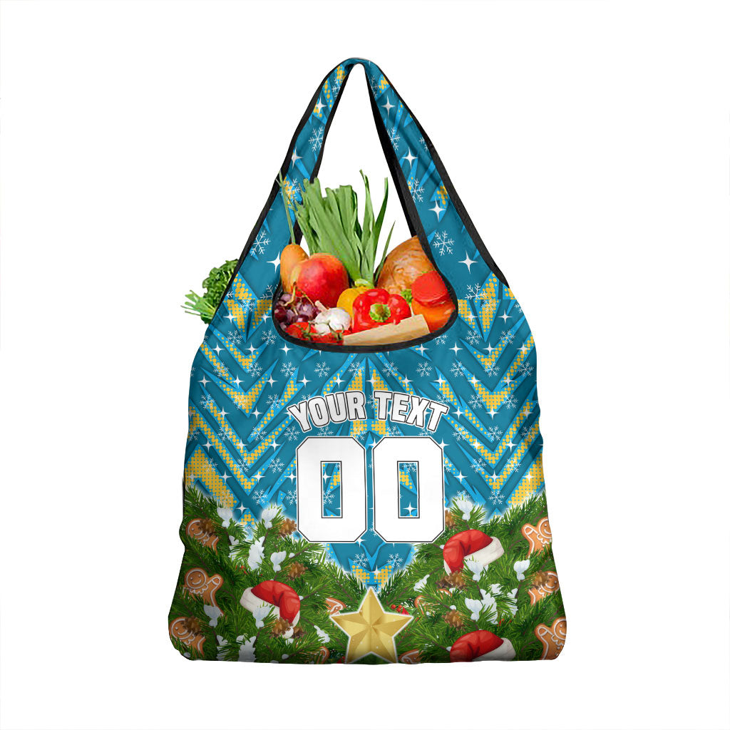 Personalised Titans Rugby Christmas Grocery Bag Santa Rugby Mascot - Pine Wreath Festive