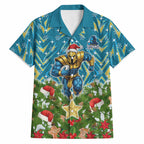 Personalised Titans Rugby Christmas Hawaiian Shirt Santa Rugby Mascot - Pine Wreath Festive