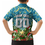 Personalised Titans Rugby Christmas Hawaiian Shirt Santa Rugby Mascot - Pine Wreath Festive