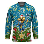 Personalised Titans Rugby Christmas Hockey Jersey Santa Rugby Mascot - Pine Wreath Festive