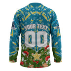 Personalised Titans Rugby Christmas Hockey Jersey Santa Rugby Mascot - Pine Wreath Festive