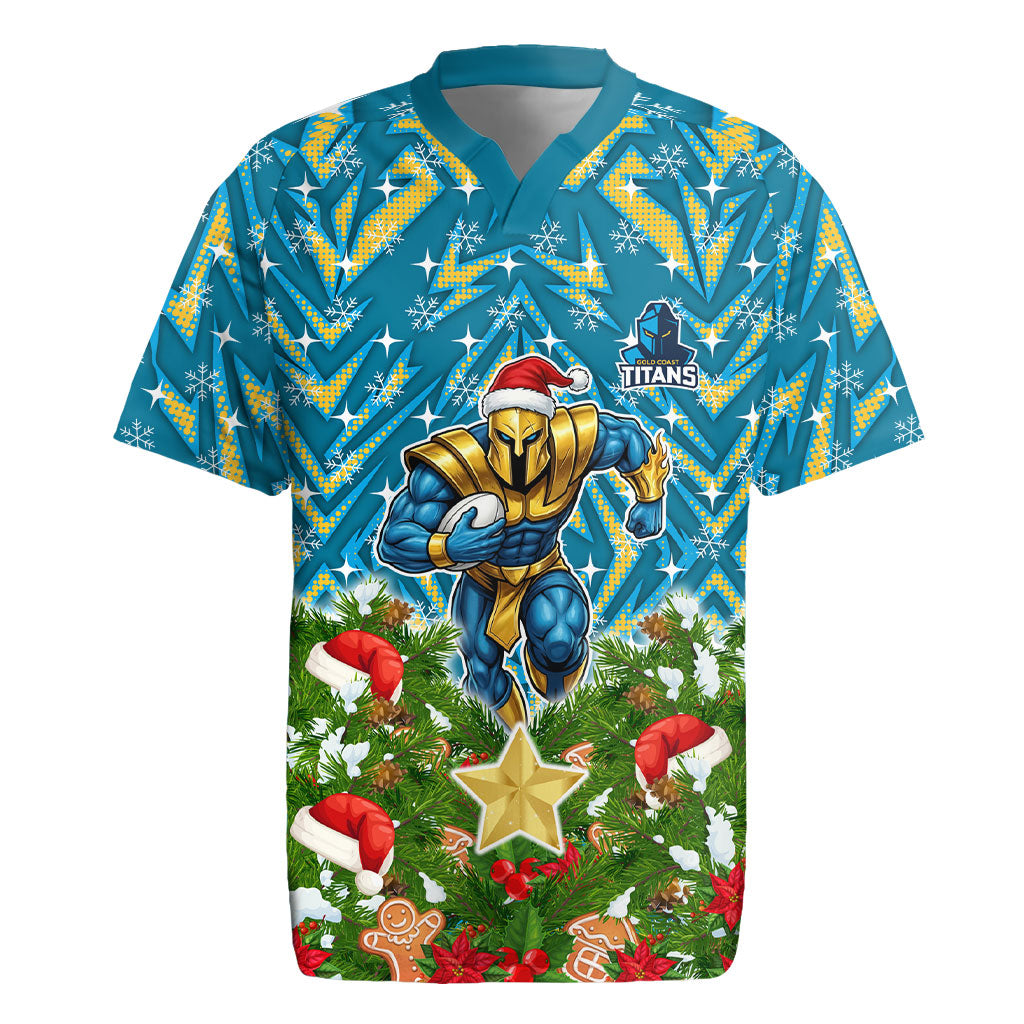 Personalised Titans Rugby Christmas Rugby Jersey Santa Rugby Mascot - Pine Wreath Festive