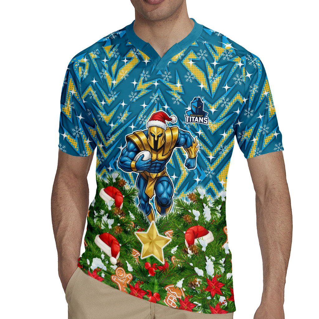 Personalised Titans Rugby Christmas Rugby Jersey Santa Rugby Mascot - Pine Wreath Festive