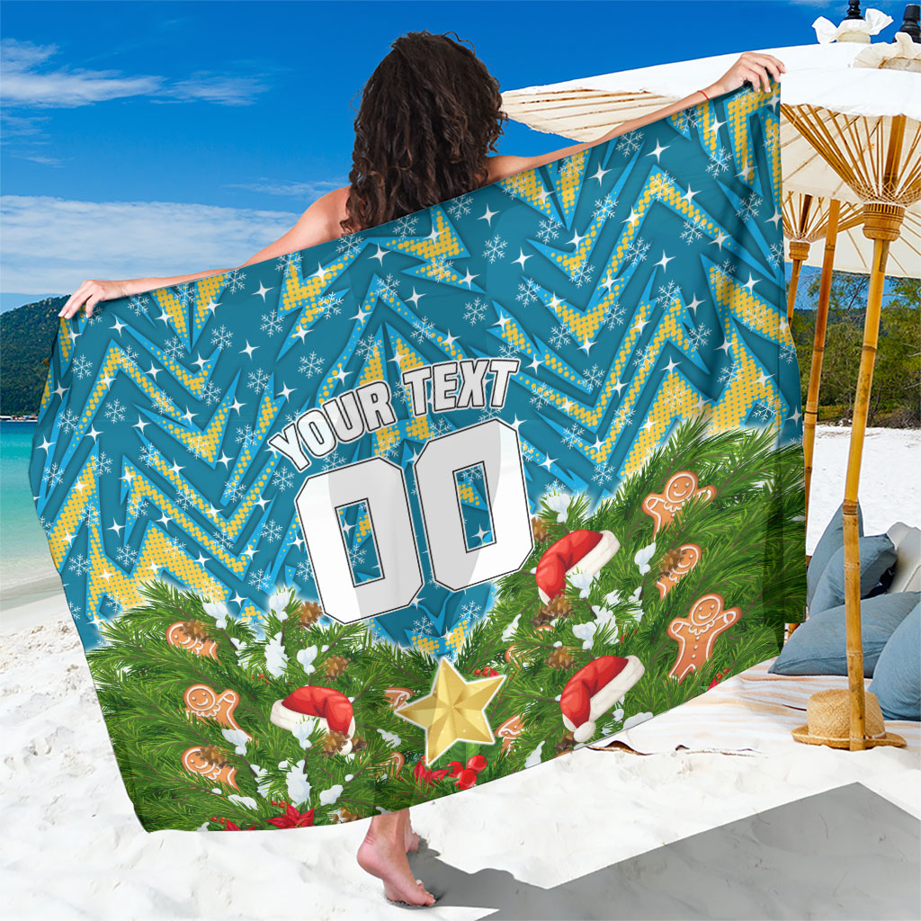 Personalised Titans Rugby Christmas Sarong Santa Rugby Mascot - Pine Wreath Festive