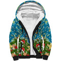 Personalised Titans Rugby Christmas Sherpa Hoodie Santa Rugby Mascot - Pine Wreath Festive