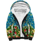 Personalised Titans Rugby Christmas Sherpa Hoodie Santa Rugby Mascot - Pine Wreath Festive