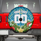 Personalised Titans Rugby Christmas Spare Tire Cover Santa Rugby Mascot - Pine Wreath Festive