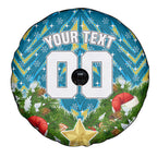 Personalised Titans Rugby Christmas Spare Tire Cover Santa Rugby Mascot - Pine Wreath Festive