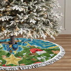 Titans Rugby Christmas Tree Skirt Santa Rugby Mascot - Pine Wreath Festive