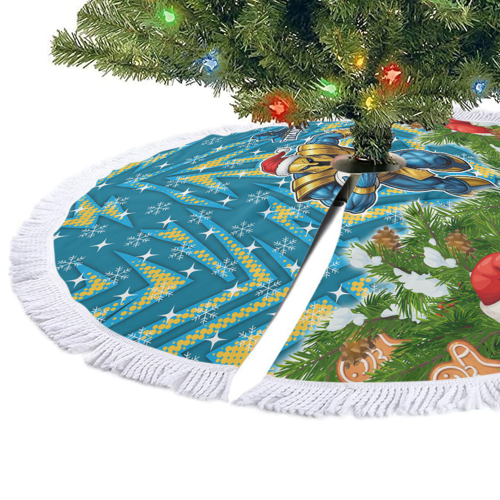 Titans Rugby Christmas Tree Skirt Santa Rugby Mascot - Pine Wreath Festive