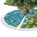 Titans Rugby Christmas Tree Skirt Santa Rugby Mascot - Pine Wreath Festive