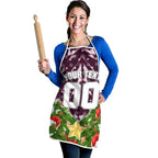 Personalised Sea Eagles Rugby Christmas Apron Santa Rugby Mascot - Pine Wreath Festive