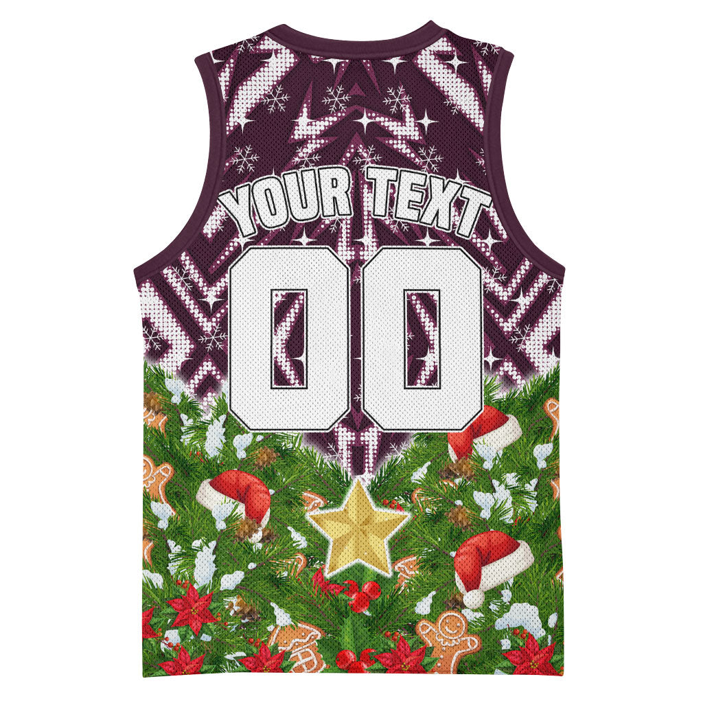 Personalised Sea Eagles Rugby Christmas Basketball Jersey Santa Rugby Mascot - Pine Wreath Festive
