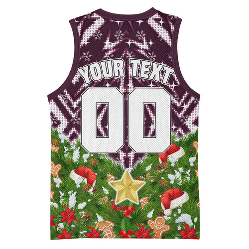 Personalised Sea Eagles Rugby Christmas Basketball Jersey Santa Rugby Mascot - Pine Wreath Festive