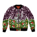 Personalised Sea Eagles Rugby Christmas Bomber Jacket Santa Rugby Mascot - Pine Wreath Festive