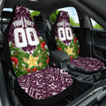 Personalised Sea Eagles Rugby Christmas Car Seat Cover Santa Rugby Mascot - Pine Wreath Festive