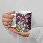 Personalised Sea Eagles Rugby Christmas Ceramic Mug Santa Rugby Mascot - Pine Wreath Festive