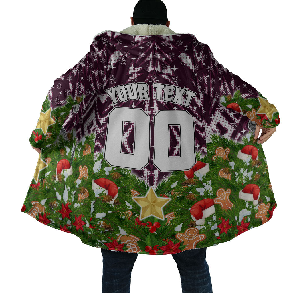 Personalised Sea Eagles Rugby Christmas Cloak Santa Rugby Mascot - Pine Wreath Festive