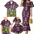 Personalised Sea Eagles Rugby Christmas Family Matching Mermaid Dress and Hawaiian Shirt Santa Rugby Mascot - Pine Wreath Festive