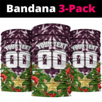Personalised Sea Eagles Rugby Christmas Neck Gaiter Santa Rugby Mascot - Pine Wreath Festive