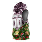 Personalised Sea Eagles Rugby Christmas Sleeveless Hoodie Santa Rugby Mascot - Pine Wreath Festive