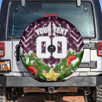 Personalised Sea Eagles Rugby Christmas Spare Tire Cover Santa Rugby Mascot - Pine Wreath Festive