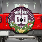 Personalised Sea Eagles Rugby Christmas Spare Tire Cover Santa Rugby Mascot - Pine Wreath Festive