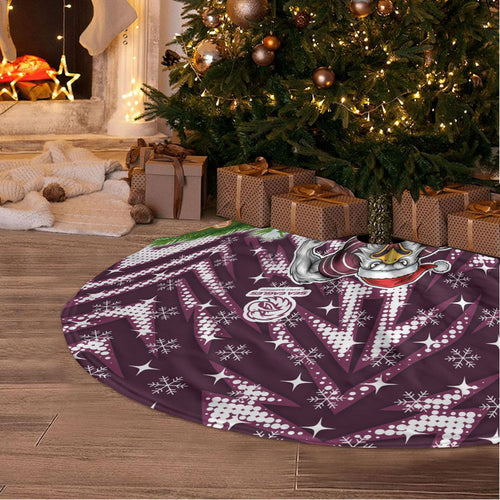 Sea Eagles Rugby Christmas Tree Skirt Santa Rugby Mascot - Pine Wreath Festive
