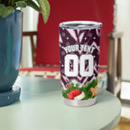 Personalised Sea Eagles Rugby Christmas Tumbler Cup Santa Rugby Mascot - Pine Wreath Festive