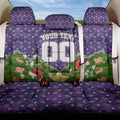 Personalised Melbourne Storm Rugby Christmas Back Car Seat Cover Santa Rugby Mascot - Pine Wreath Festive