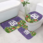 Personalised Melbourne Storm Rugby Christmas Bathroom Set Santa Rugby Mascot - Pine Wreath Festive