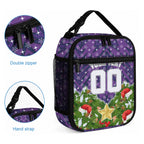 Personalised Melbourne Storm Rugby Christmas Lunch Bag Santa Rugby Mascot - Pine Wreath Festive