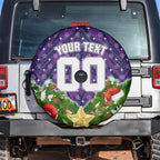 Personalised Melbourne Storm Rugby Christmas Spare Tire Cover Santa Rugby Mascot - Pine Wreath Festive