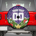 Personalised Melbourne Storm Rugby Christmas Spare Tire Cover Santa Rugby Mascot - Pine Wreath Festive