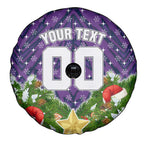 Personalised Melbourne Storm Rugby Christmas Spare Tire Cover Santa Rugby Mascot - Pine Wreath Festive