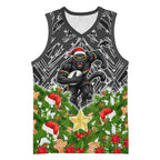 Personalised Penrith Panthers Rugby Christmas Basketball Jersey Santa Rugby Mascot - Pine Wreath Festive