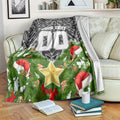 Personalised Penrith Panthers Rugby Christmas Blanket Santa Rugby Mascot - Pine Wreath Festive