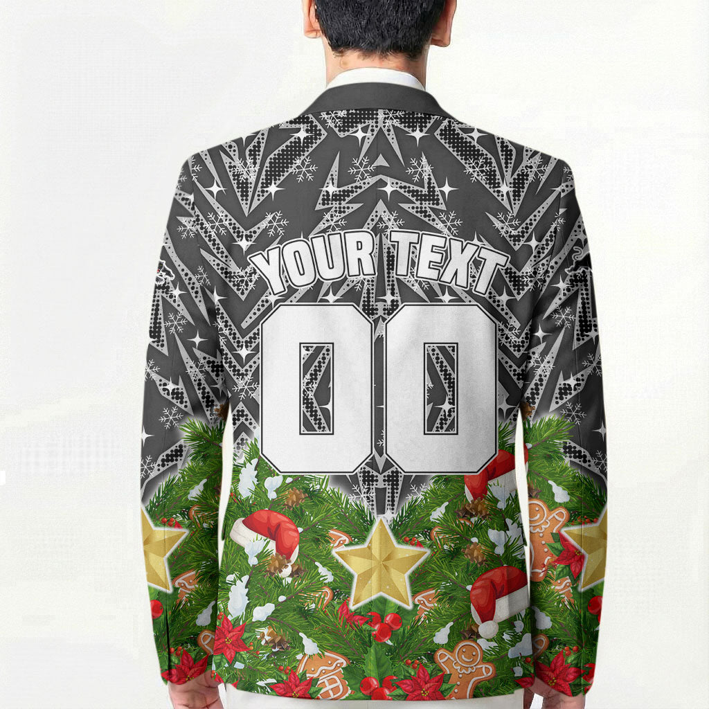 Personalised Penrith Panthers Rugby Christmas Blazer Santa Rugby Mascot - Pine Wreath Festive