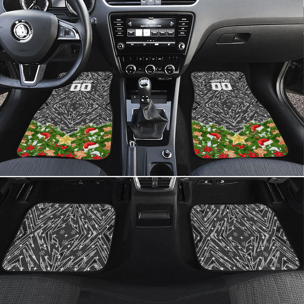 Personalised Penrith Panthers Rugby Christmas Car Mats Santa Rugby Mascot - Pine Wreath Festive