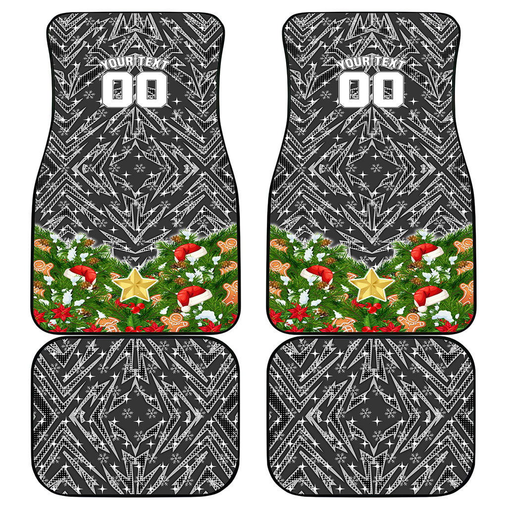 Personalised Penrith Panthers Rugby Christmas Car Mats Santa Rugby Mascot - Pine Wreath Festive