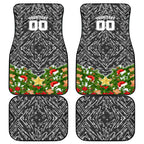 Personalised Penrith Panthers Rugby Christmas Car Mats Santa Rugby Mascot - Pine Wreath Festive