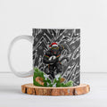 Personalised Penrith Panthers Rugby Christmas Ceramic Mug Santa Rugby Mascot - Pine Wreath Festive