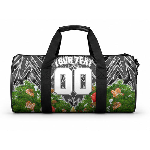 Personalised Penrith Panthers Rugby Christmas Duffle Bag Santa Rugby Mascot - Pine Wreath Festive