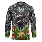 Personalised Penrith Panthers Rugby Christmas Hockey Jersey Santa Rugby Mascot - Pine Wreath Festive