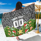 Personalised Penrith Panthers Rugby Christmas Sarong Santa Rugby Mascot - Pine Wreath Festive