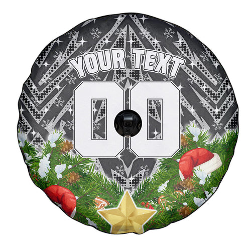 Personalised Penrith Panthers Rugby Christmas Spare Tire Cover Santa Rugby Mascot - Pine Wreath Festive