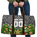 Personalised Penrith Panthers Rugby Christmas Travel Bag Santa Rugby Mascot - Pine Wreath Festive