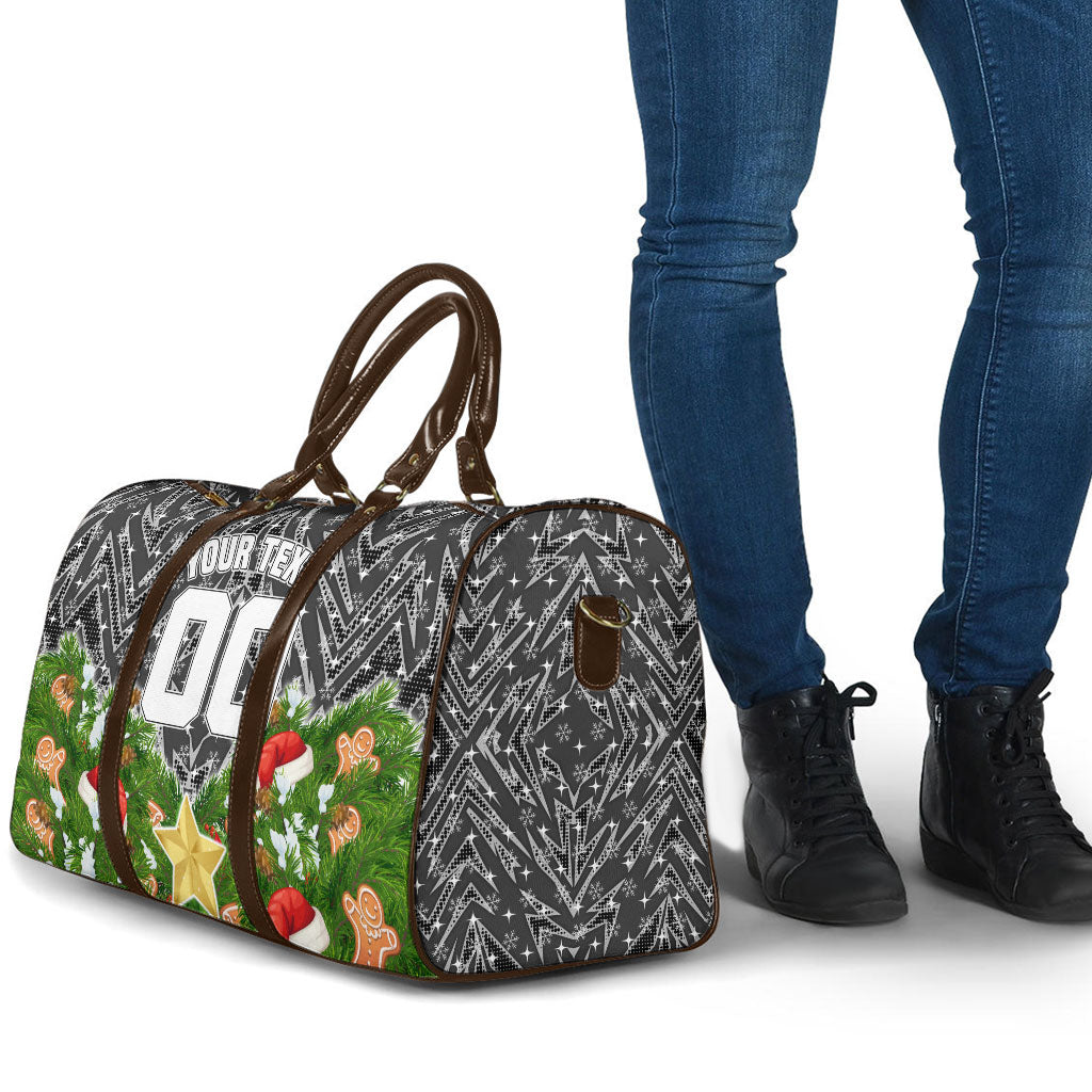 Personalised Penrith Panthers Rugby Christmas Travel Bag Santa Rugby Mascot - Pine Wreath Festive
